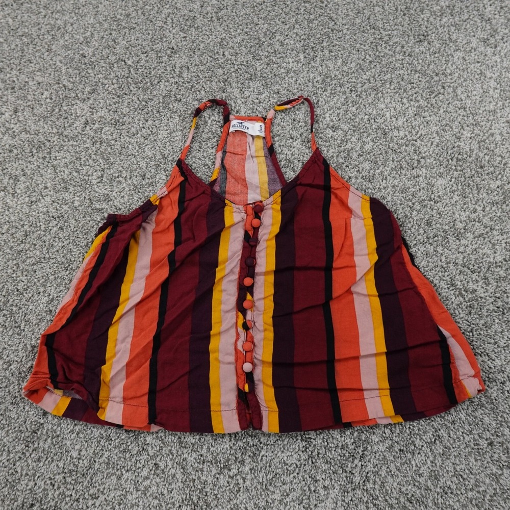 Hollister‎ Shirt Womens S Colorblock Sleeveless Crop Tank Top Cami Surf Preppy